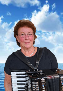 Evie Meesster met achtergrond in bewerking